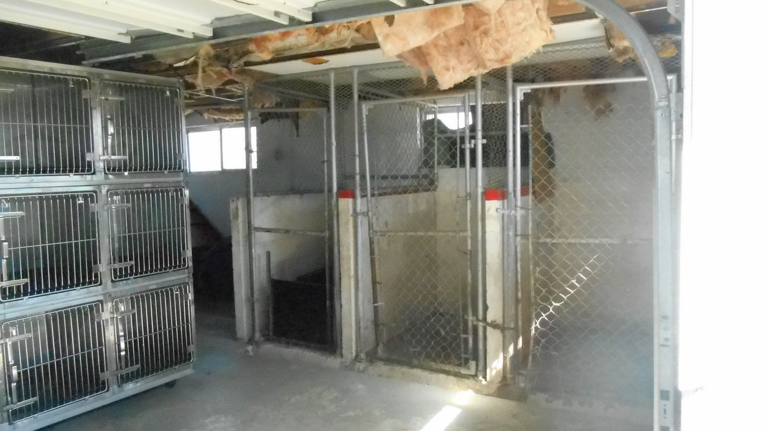 Shown here are some of the few old-school cages inside the original Animal Shelter building. Fortunately, upgrades in recent years have created humane spaces for detaining animals. Bids are being sought for demolition of the original building, with an eye to construction of a new structure, or possibly an addition on the current shelter.